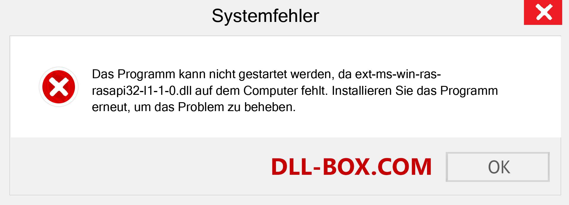 ext-ms-win-ras-rasapi32-l1-1-0.dll-Datei fehlt?. Download für Windows 7, 8, 10 - Fix ext-ms-win-ras-rasapi32-l1-1-0 dll Missing Error unter Windows, Fotos, Bildern