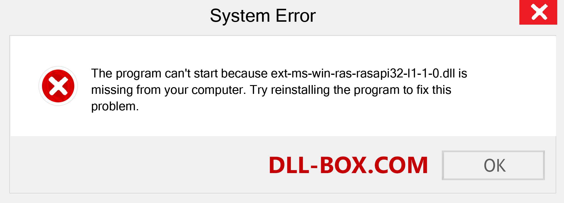  ext-ms-win-ras-rasapi32-l1-1-0.dll file is missing?. Download for Windows 7, 8, 10 - Fix  ext-ms-win-ras-rasapi32-l1-1-0 dll Missing Error on Windows, photos, images